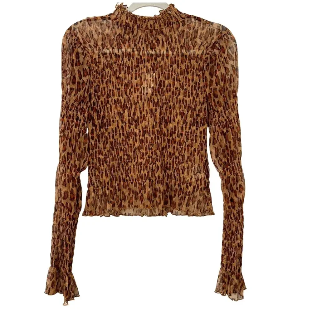 NWT Free People‎ Hello There Top in Leopard